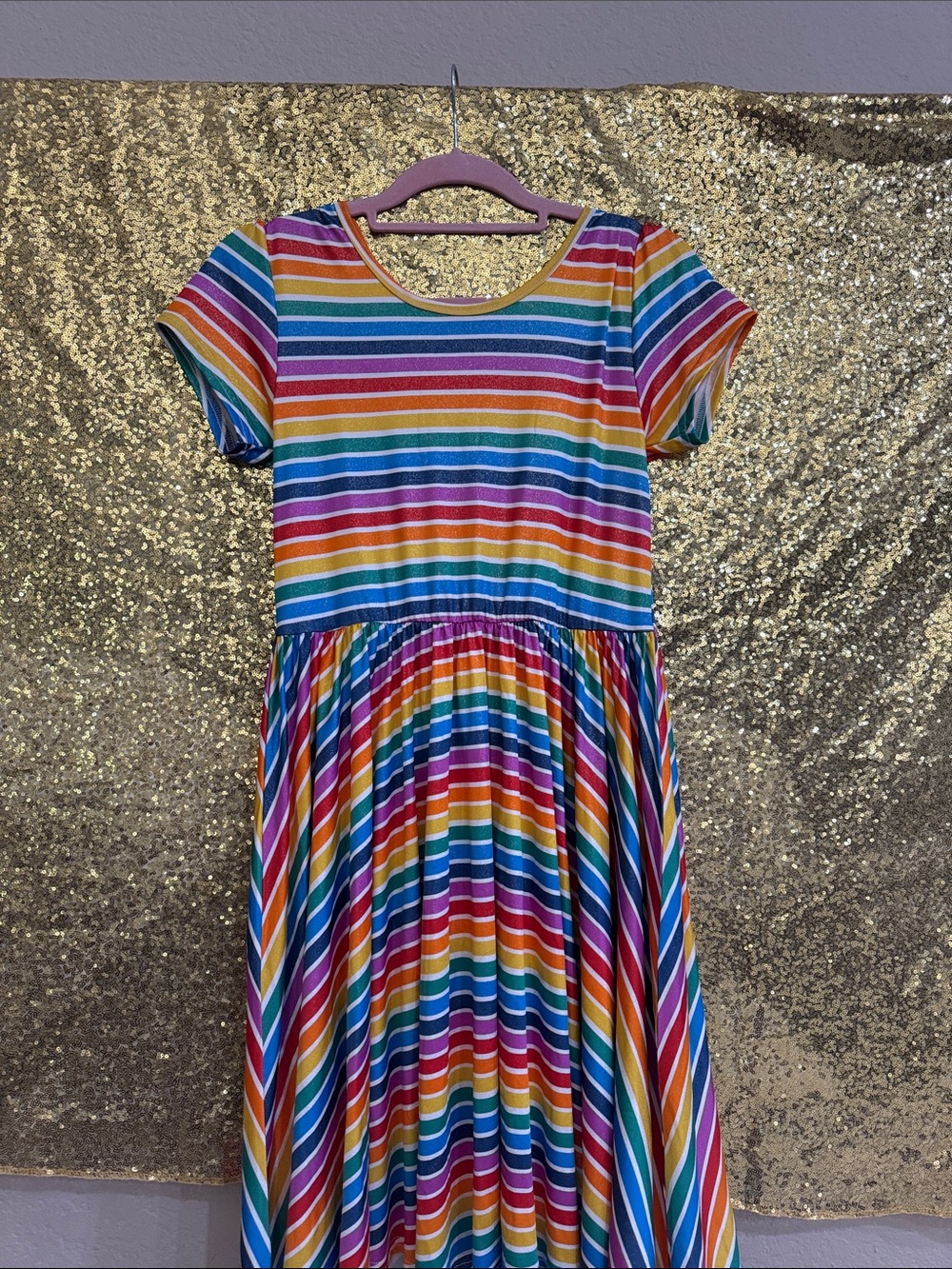 New without Tags Love and Sprinkles Girl’s Twirl Dress Cap Sleeve Cool Slinky 16